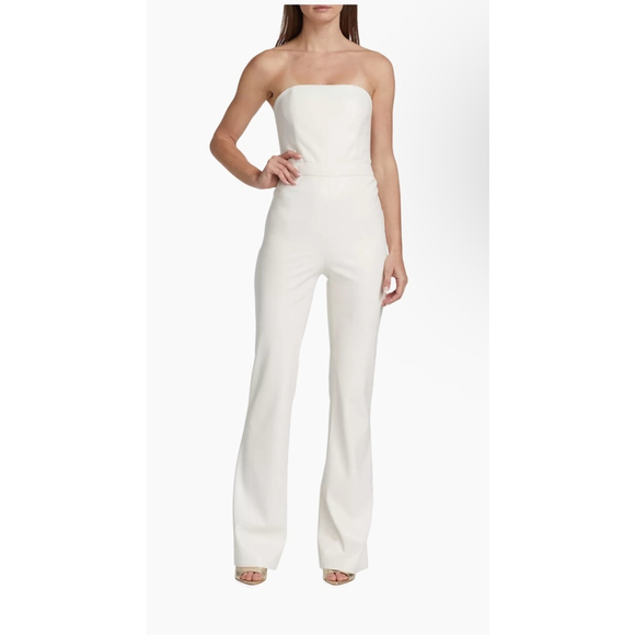 Alice + Olivia Pants - Women's Alice & Olivia Faux Leather Jumpsuit Size 6 White